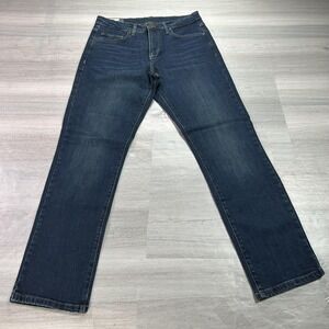 Marine Layer Straight Jeans Mens 33x32 (32x31) Blue Stretch Denim Dark Wash